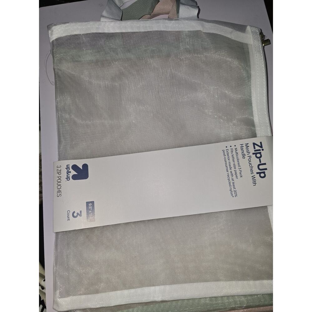 Up & Up Zip Up Mesh Pouches With Handle 3 Pack